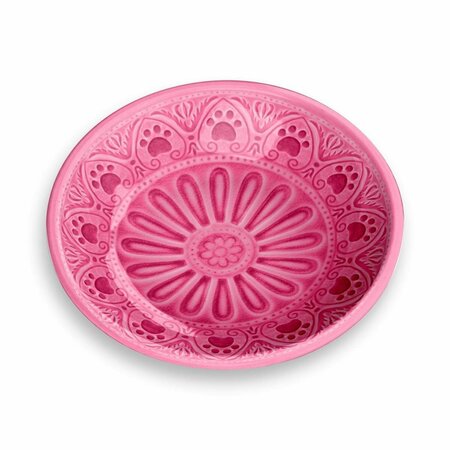 TARHONG Medallion Paw Print Saucer - Pink Set of 2 TCT3052CSMP